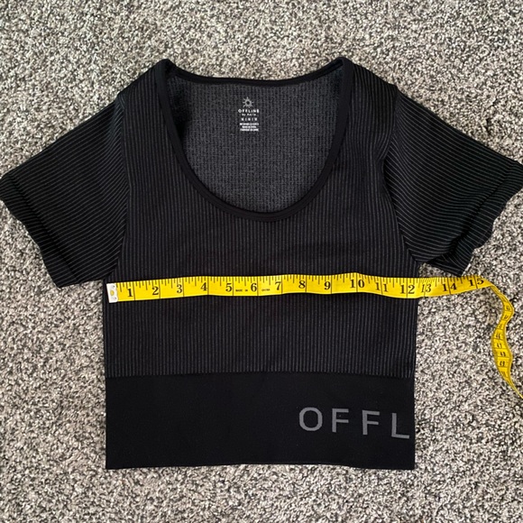 Aerie Offline Black Workout Top Medium - Picture 4 of 6